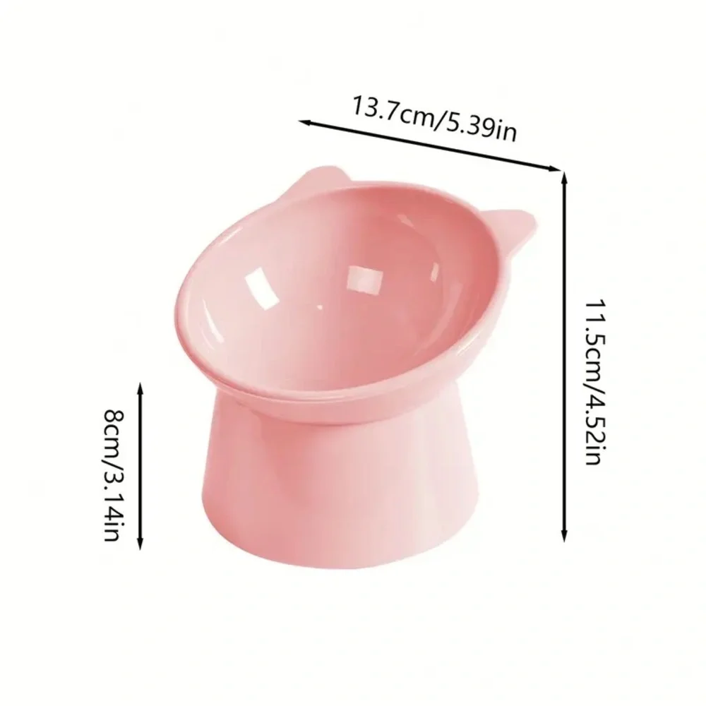 2pcs Raised Cat Bowl Elevated Anti-Tip Food Water Feeding Pet Dish Pink Green